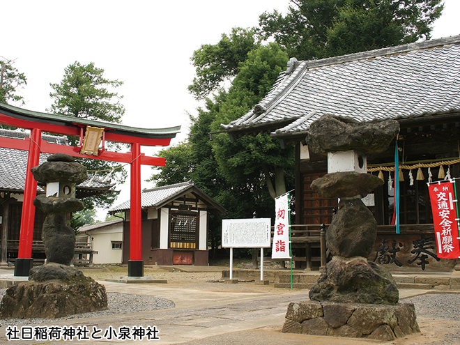 社日稲荷神社と小泉神社の写真