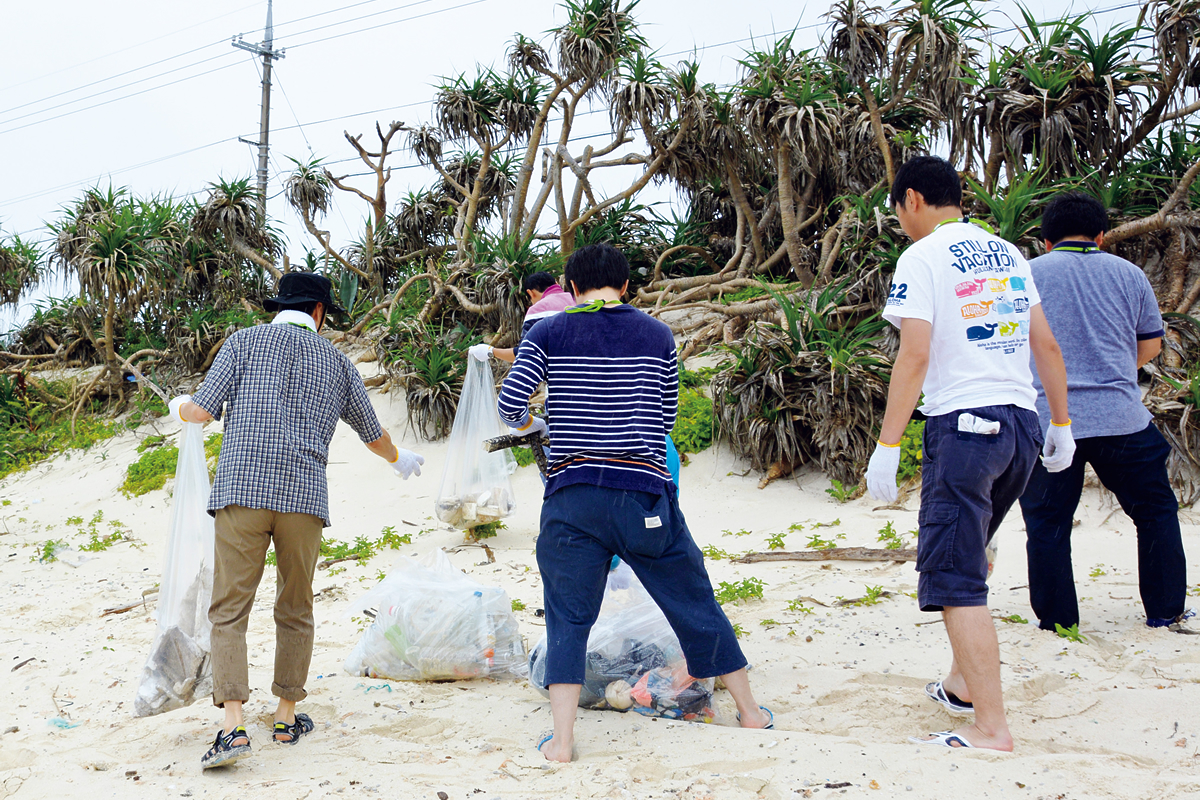 清掃活動する参加者の写真